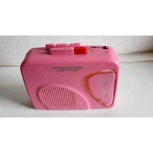 Byron Statics KCS-315 Portable Cassette Player AM/FM Radio Pink - TESTED WORKS